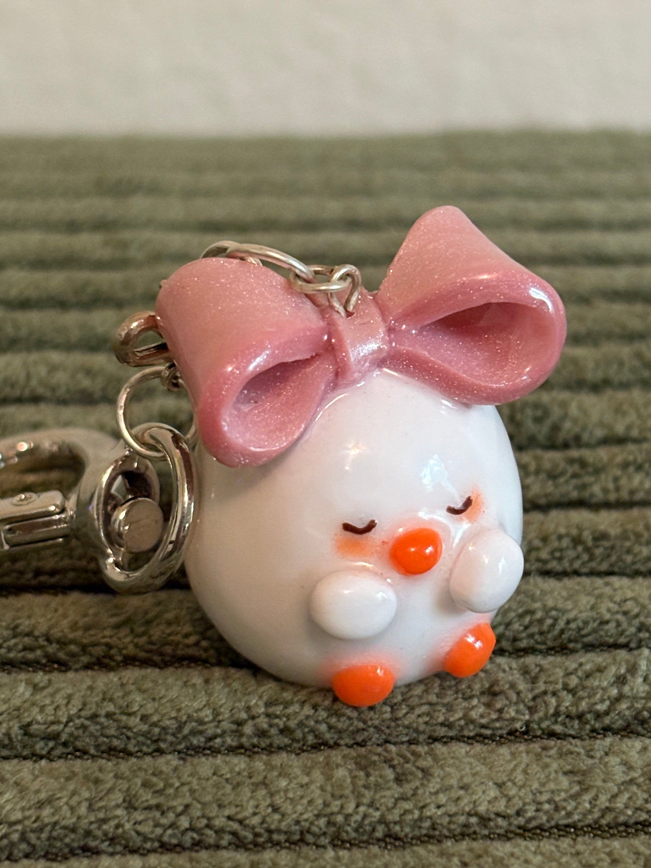 coquette duck keychain