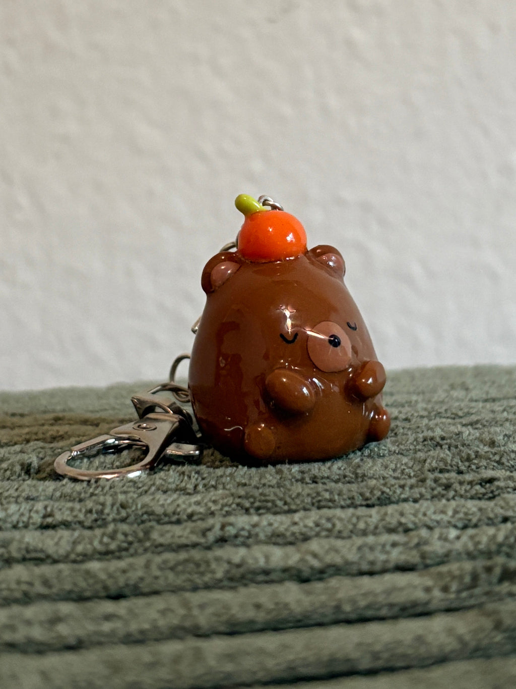 tangerine bear keychain