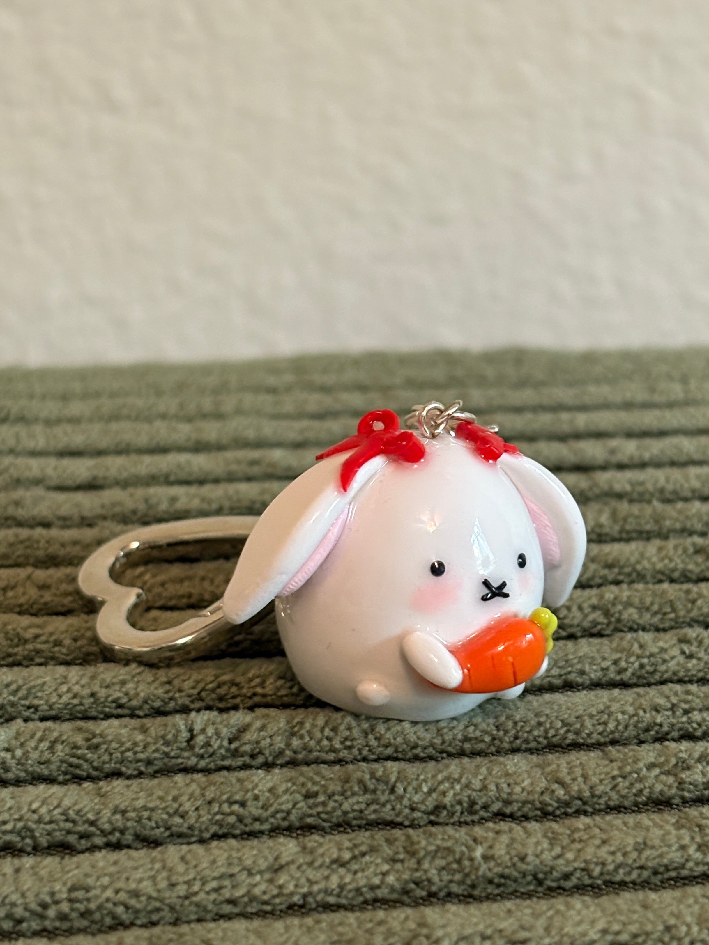 coquette carrot bunny keychain