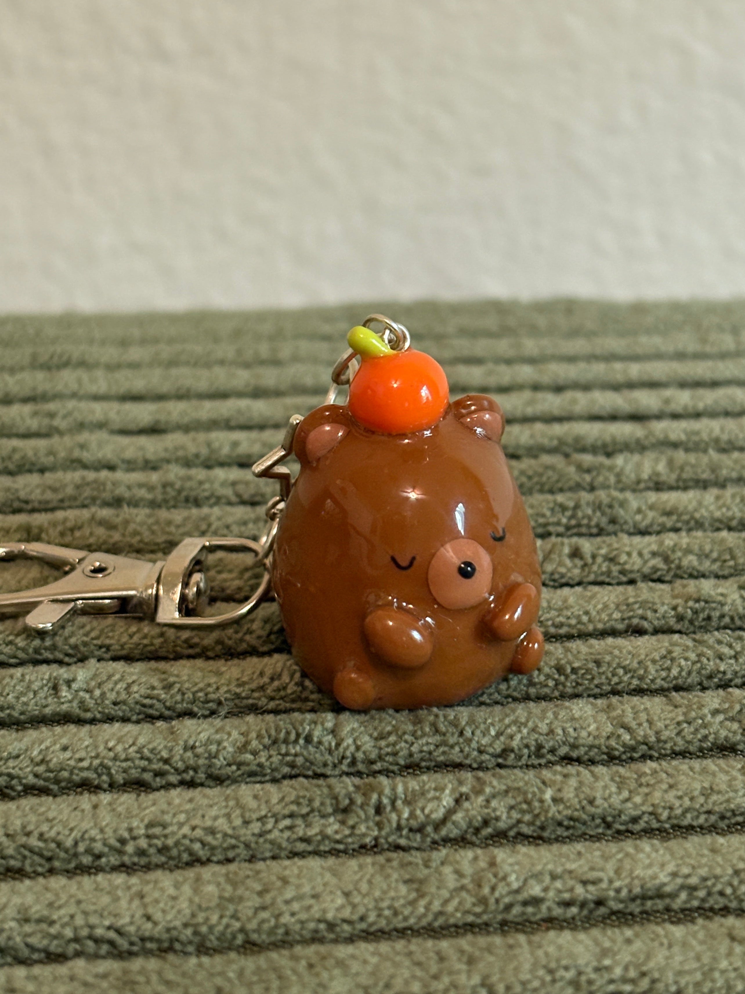 tangerine bear keychain