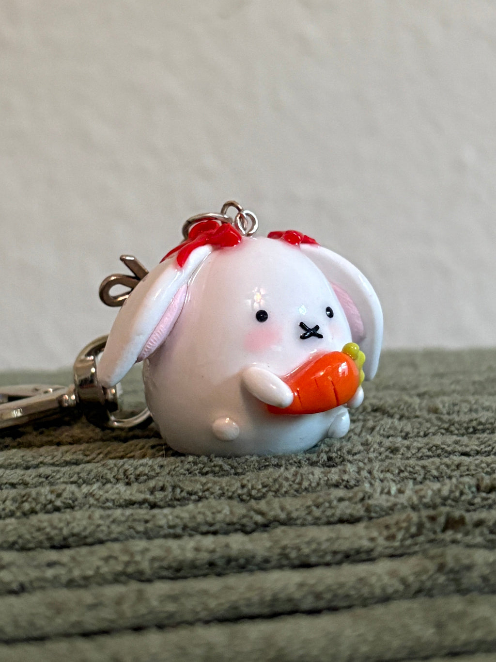 coquette carrot bunny keychain