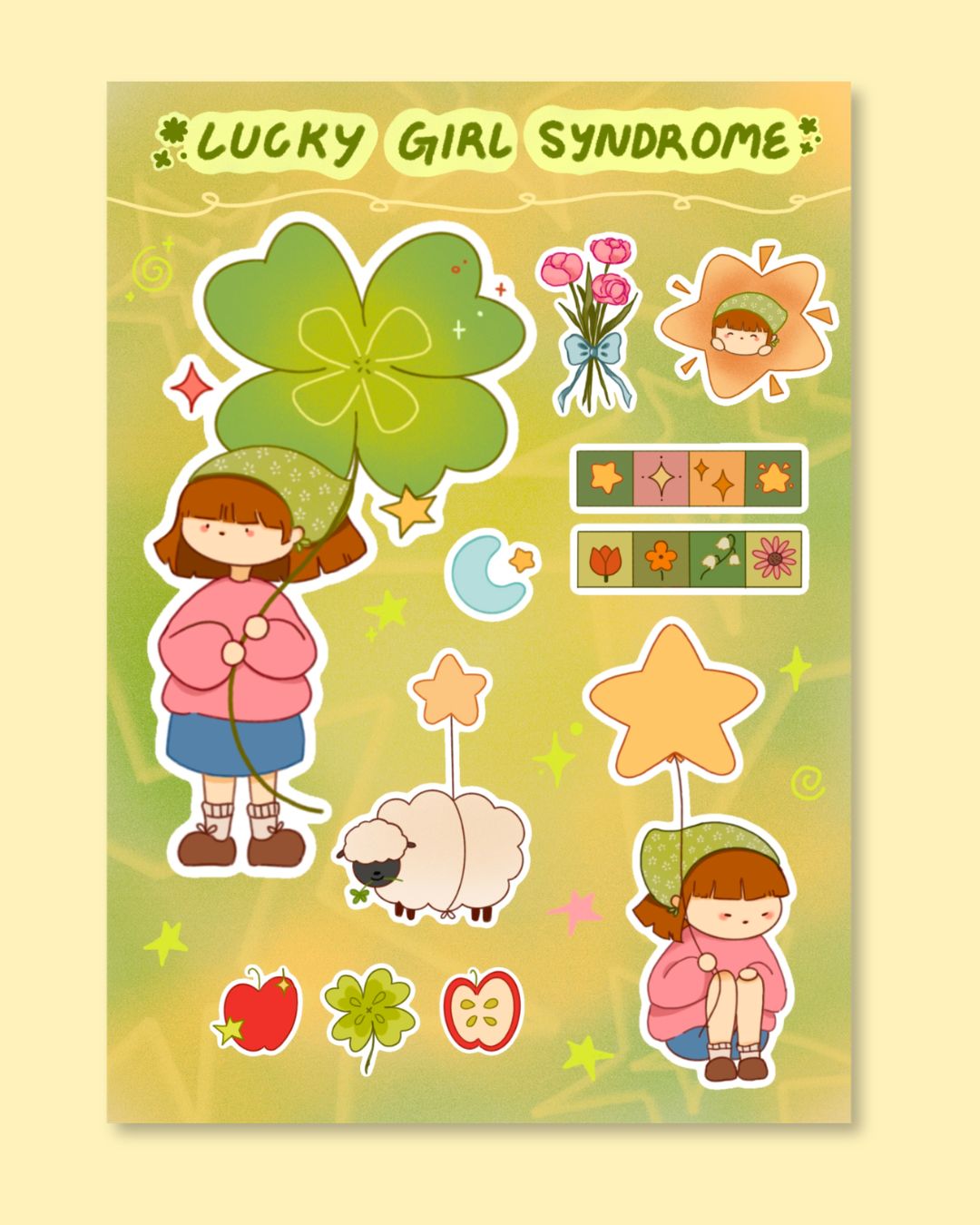 lucky girl syndrome sticker sheet