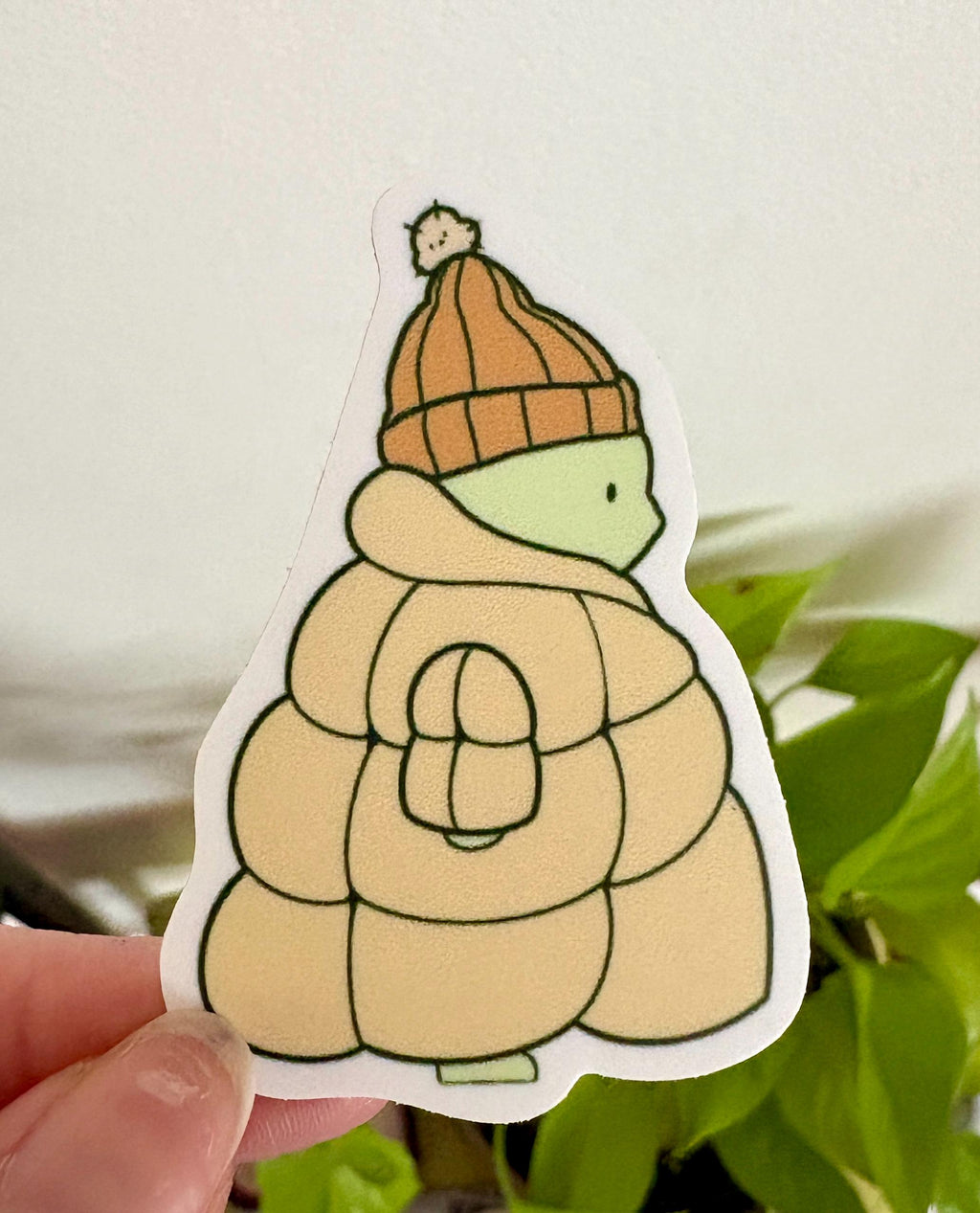 chill guy puffer jacket sticker