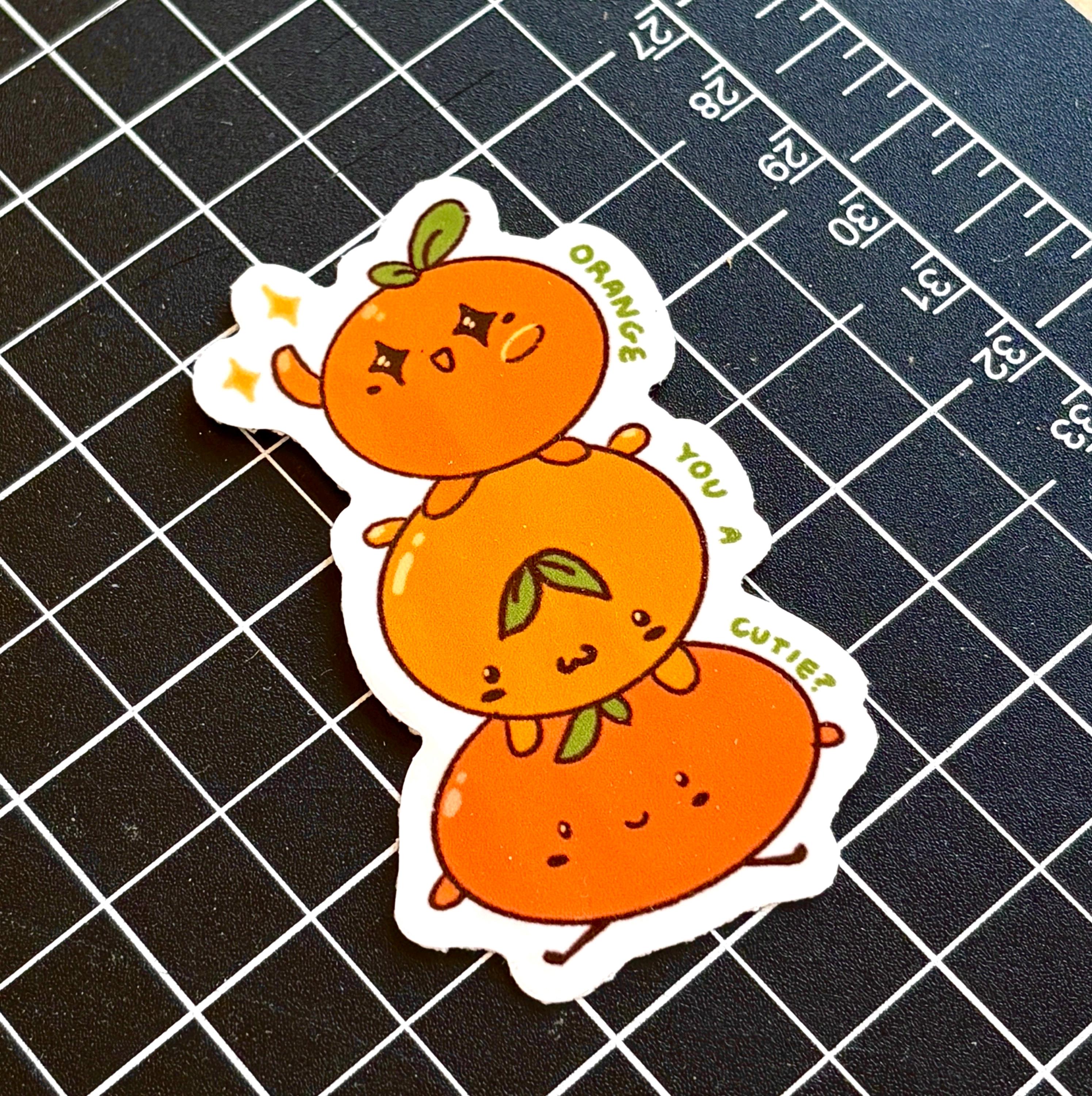 cute stacked orange sticker
