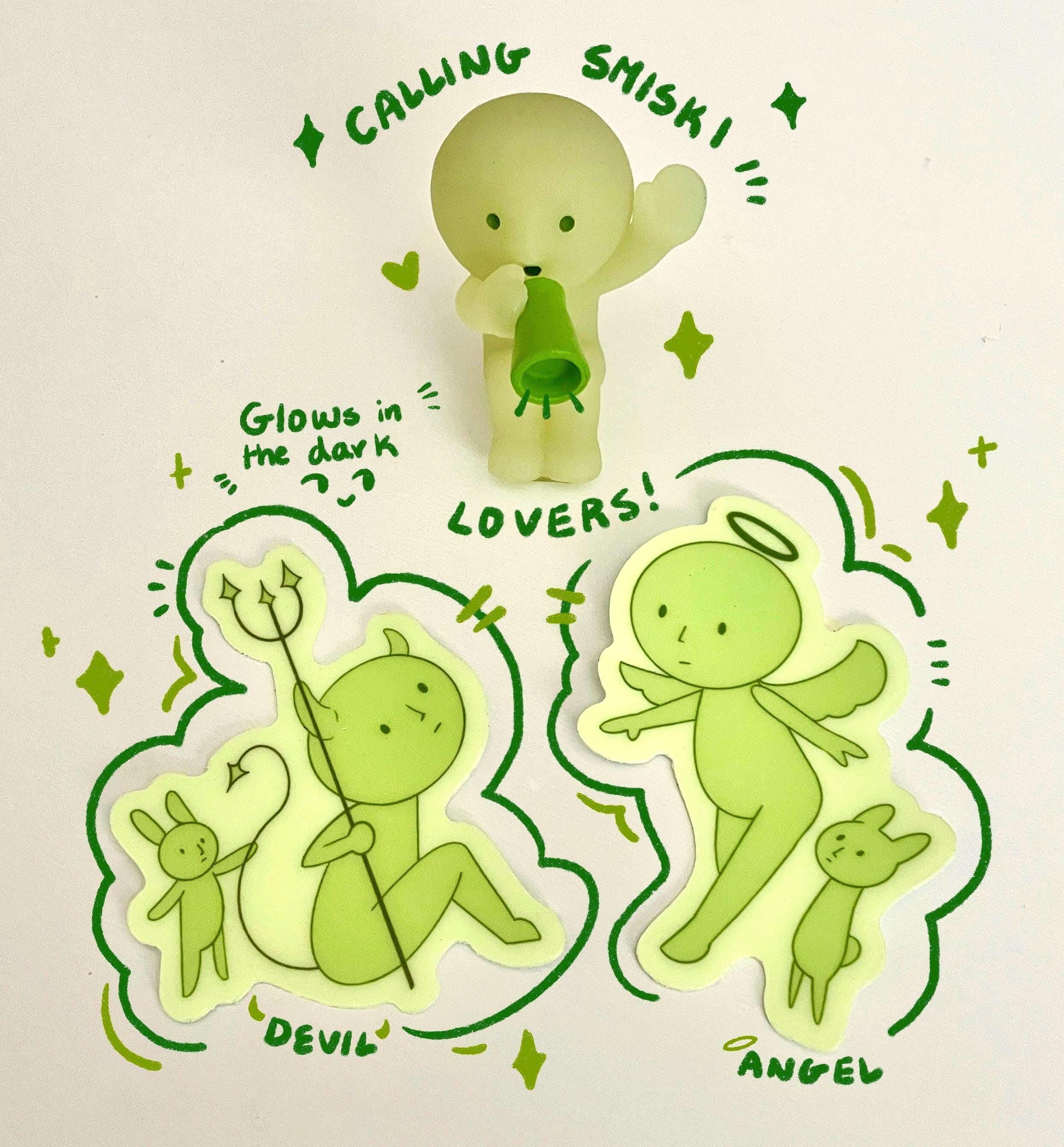 chill guy angel/devil sticker