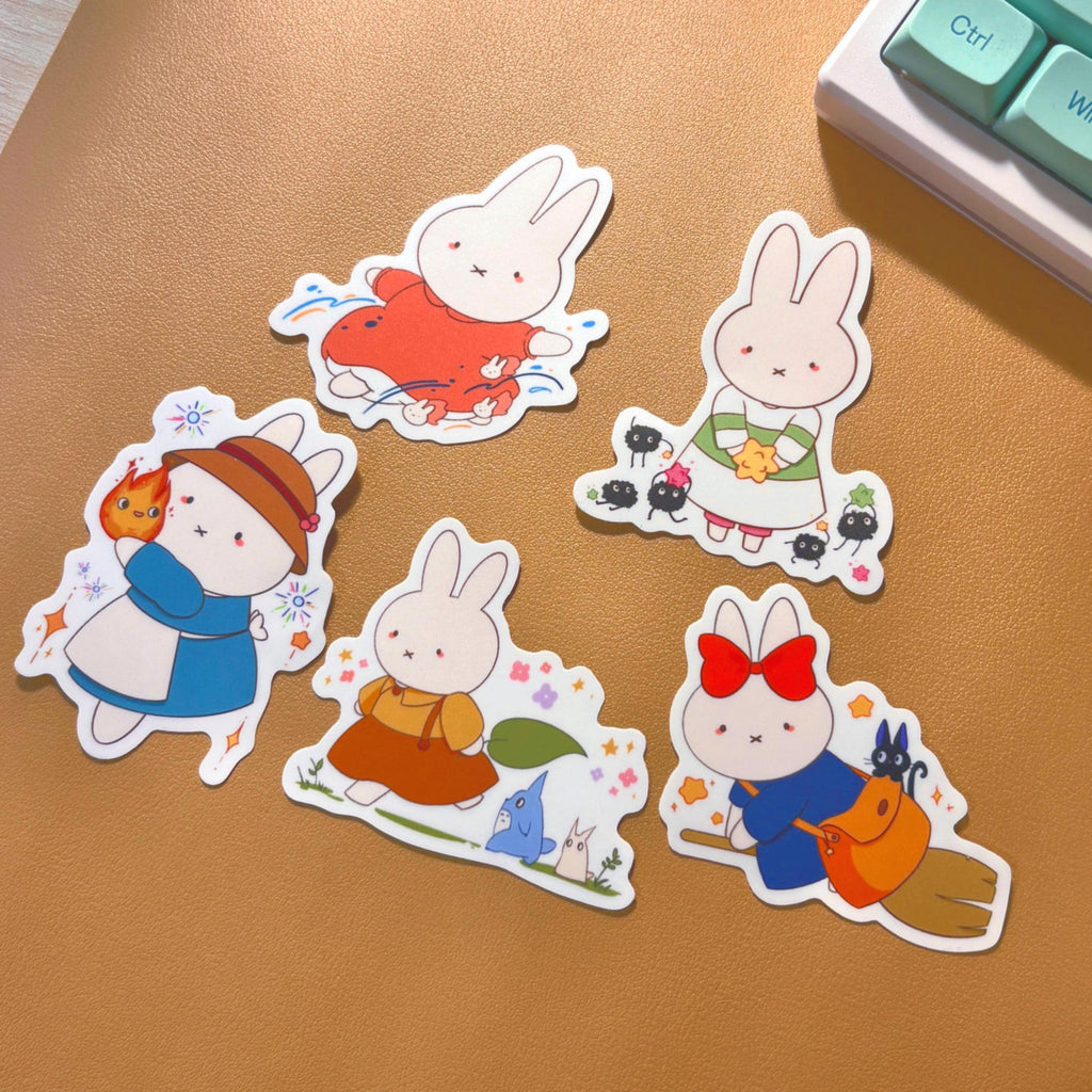 ghibli inspired bunny sticker