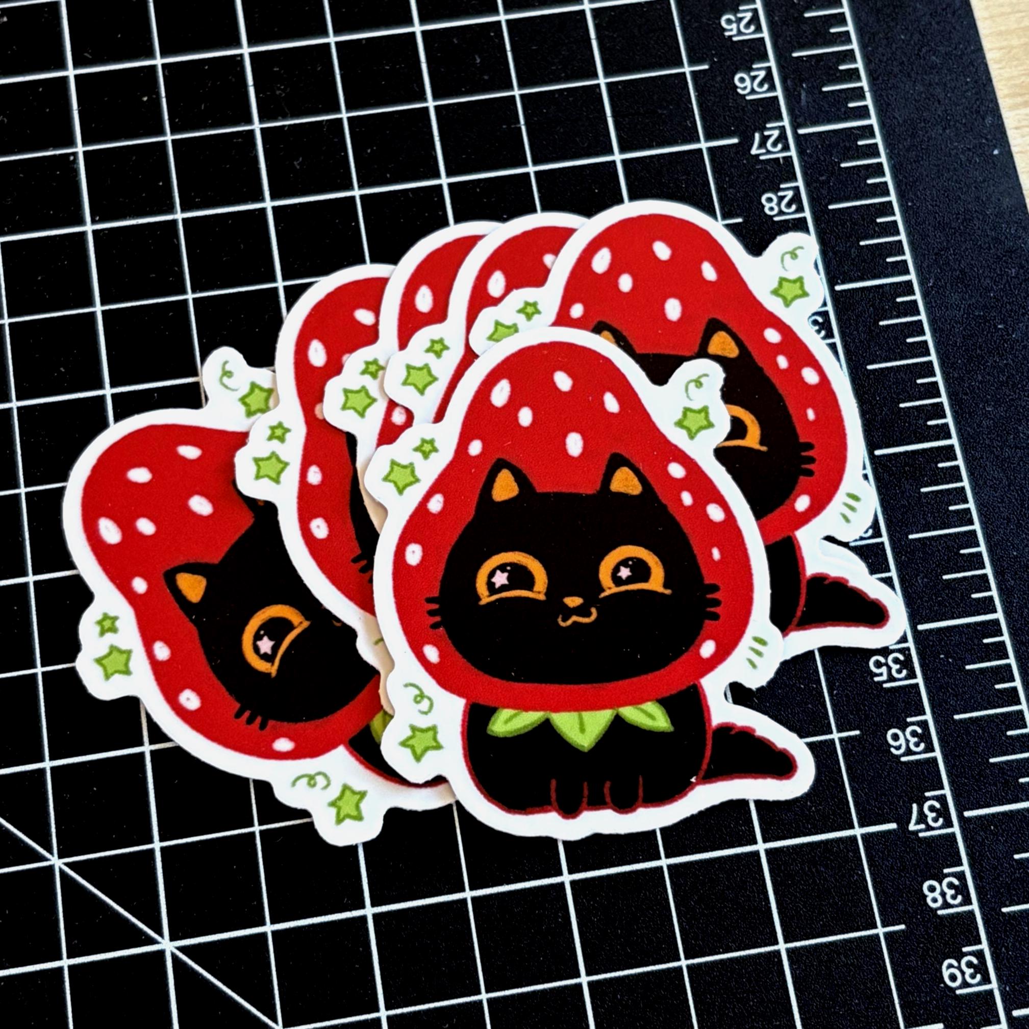 strawberry cat sticker