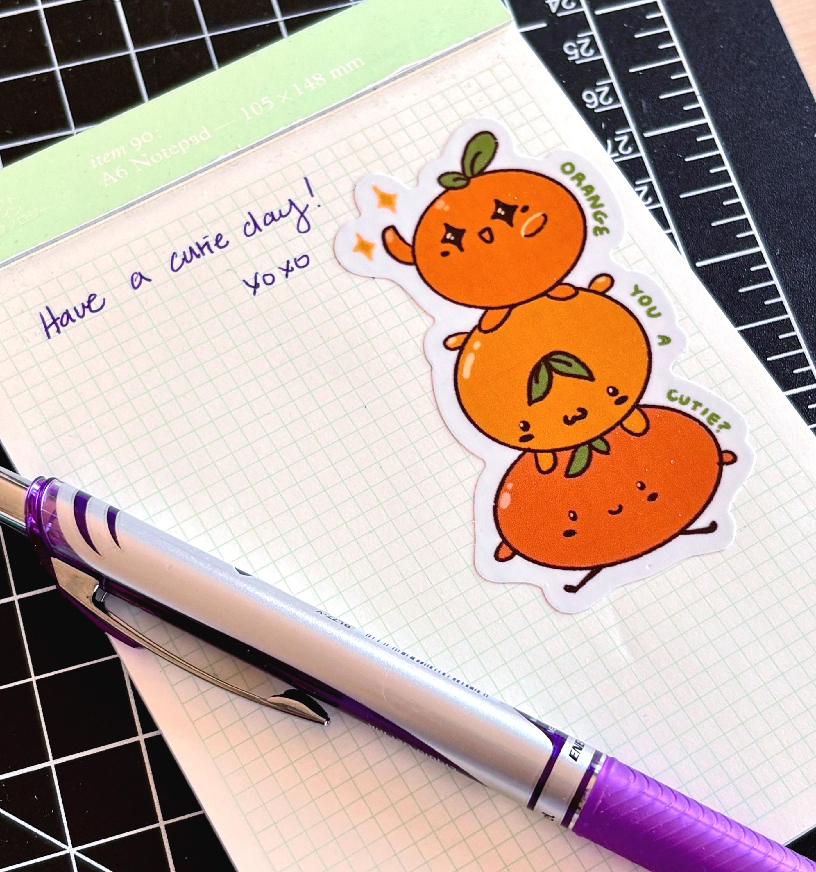 cute stacked orange sticker