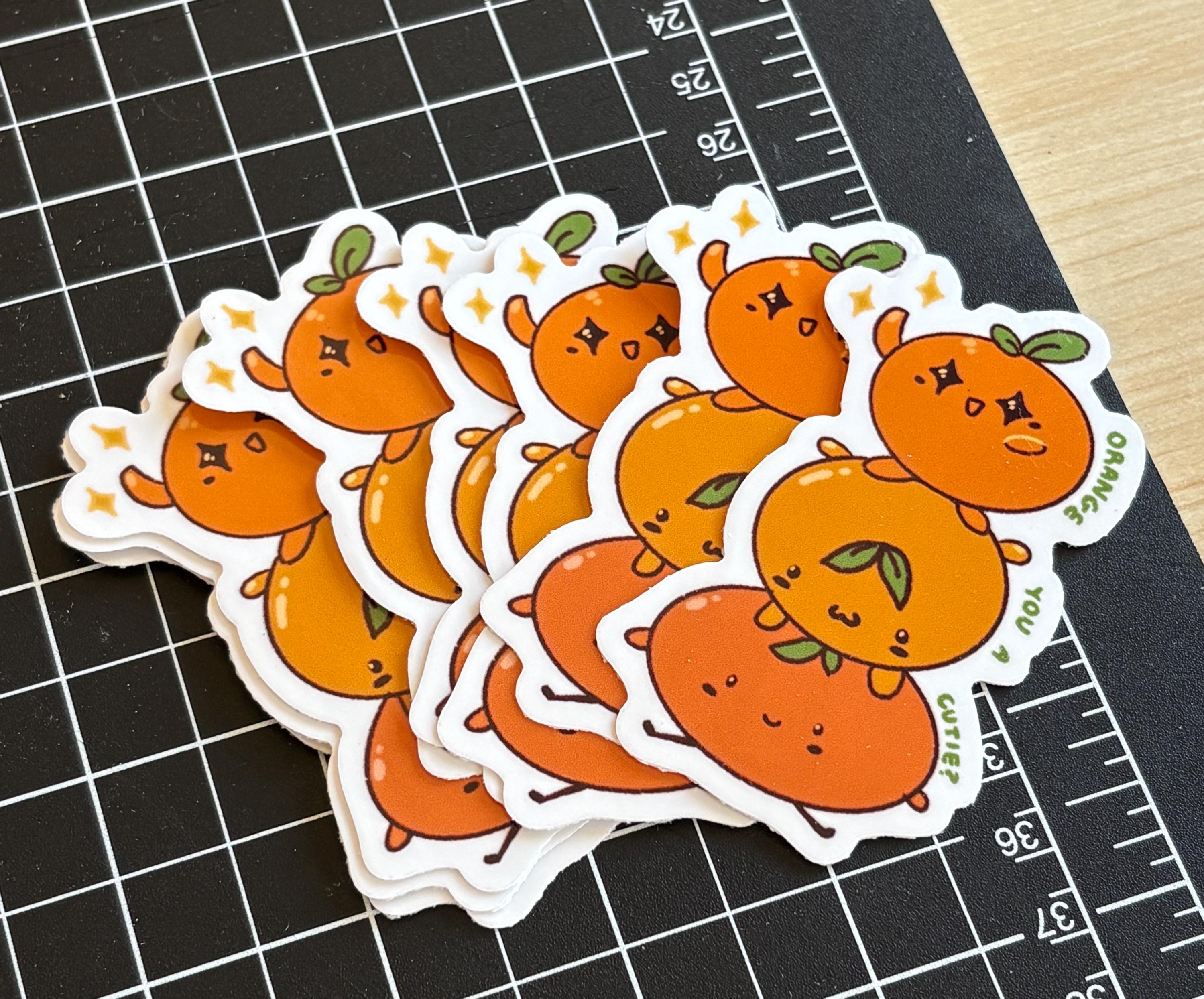 cute stacked orange sticker