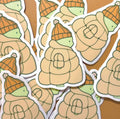 chill guy puffer jacket sticker