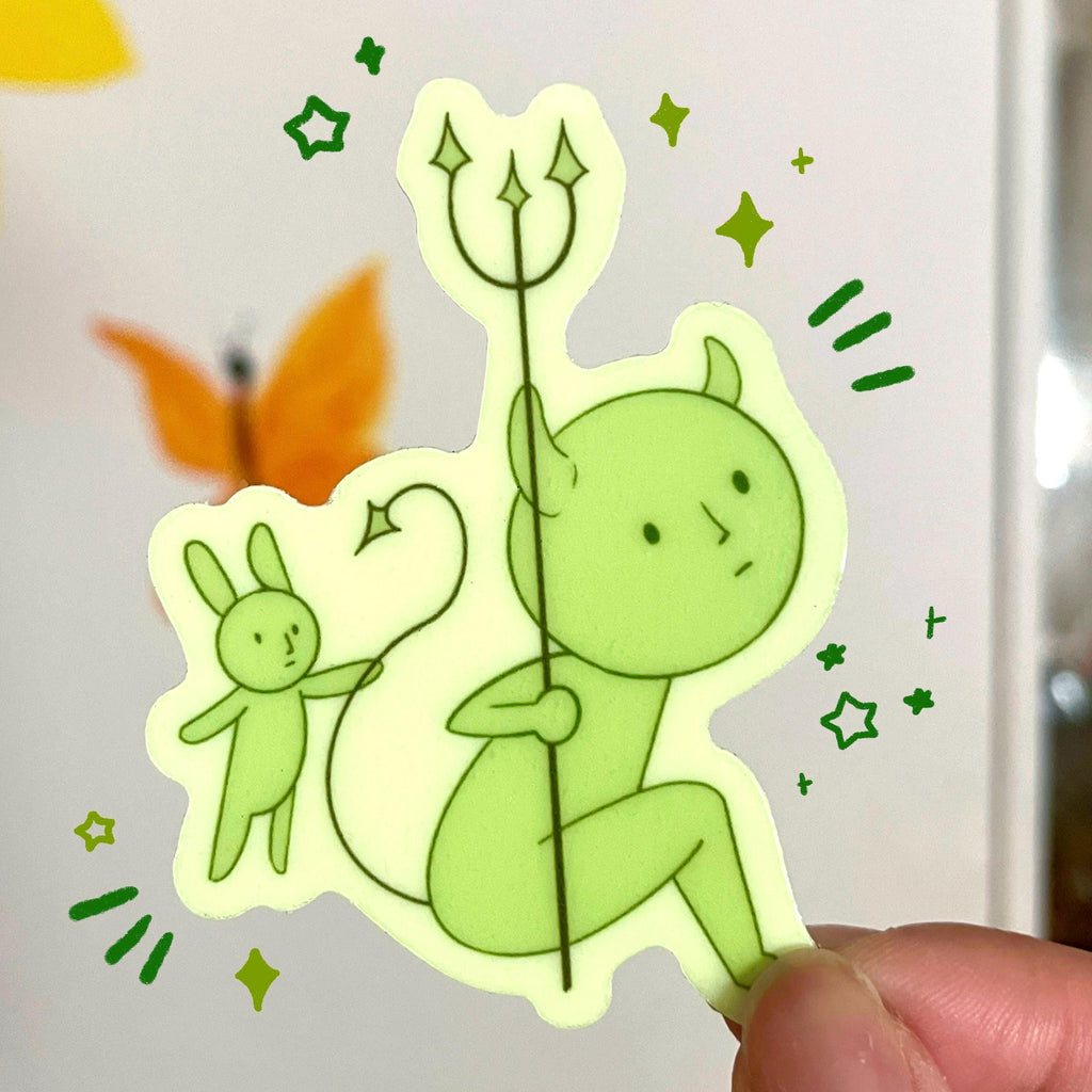 chill guy angel/devil sticker