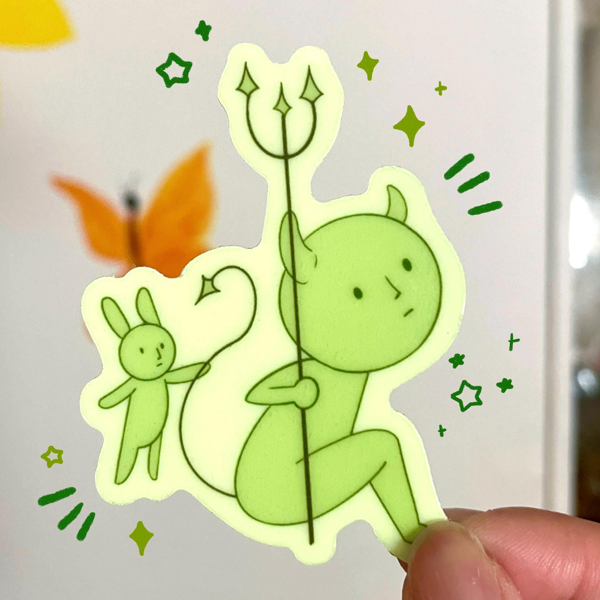 chill guy angel/devil sticker