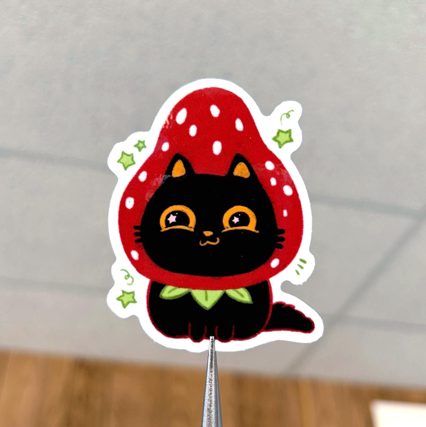 strawberry cat sticker