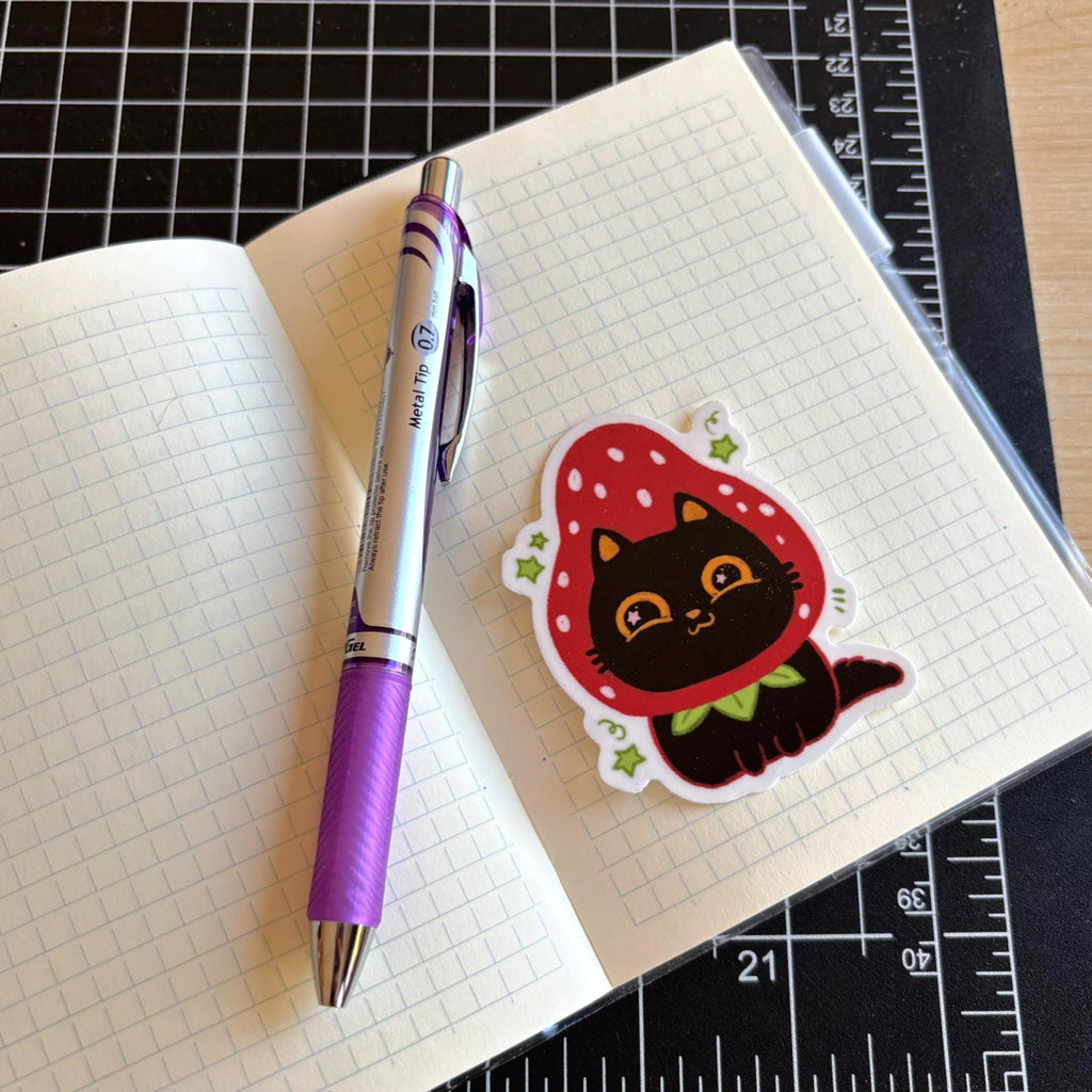strawberry cat sticker