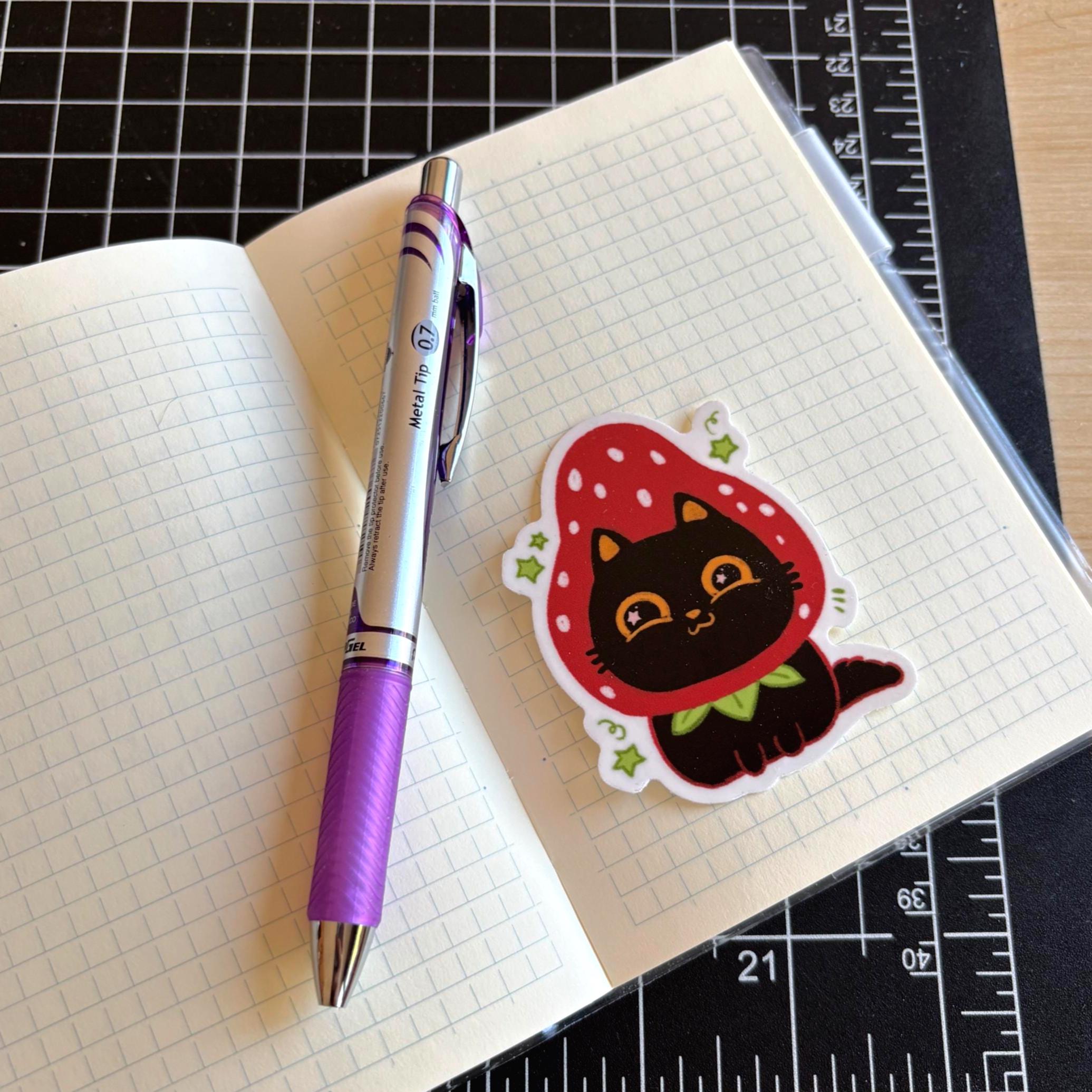 strawberry cat sticker