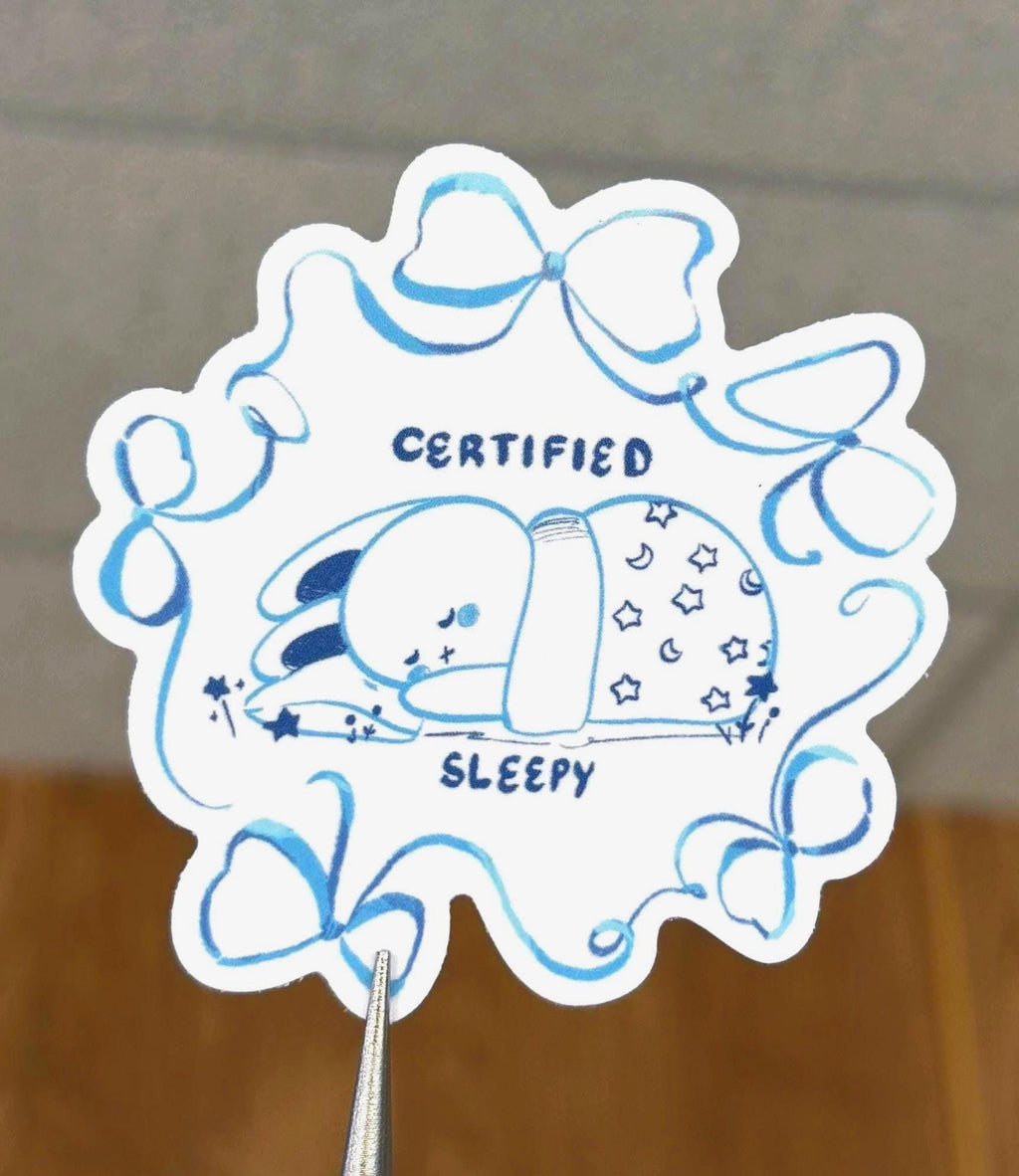 sleepy coquette bunny sticker